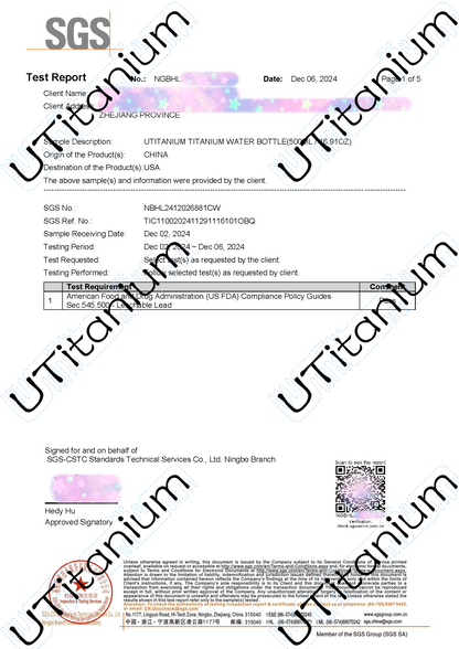UTitanium Titanium Water Bottle (500Ml / 16.91Oz)